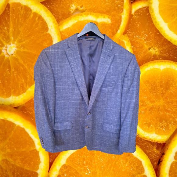 Lauren Ralph Lauren Blue 2‎ Button Tweed Blazer Size 48R